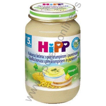 HIPP KAŠICA OD ĆURETINE SA PIRE KROMPIROM I KUKURUZOM 190g